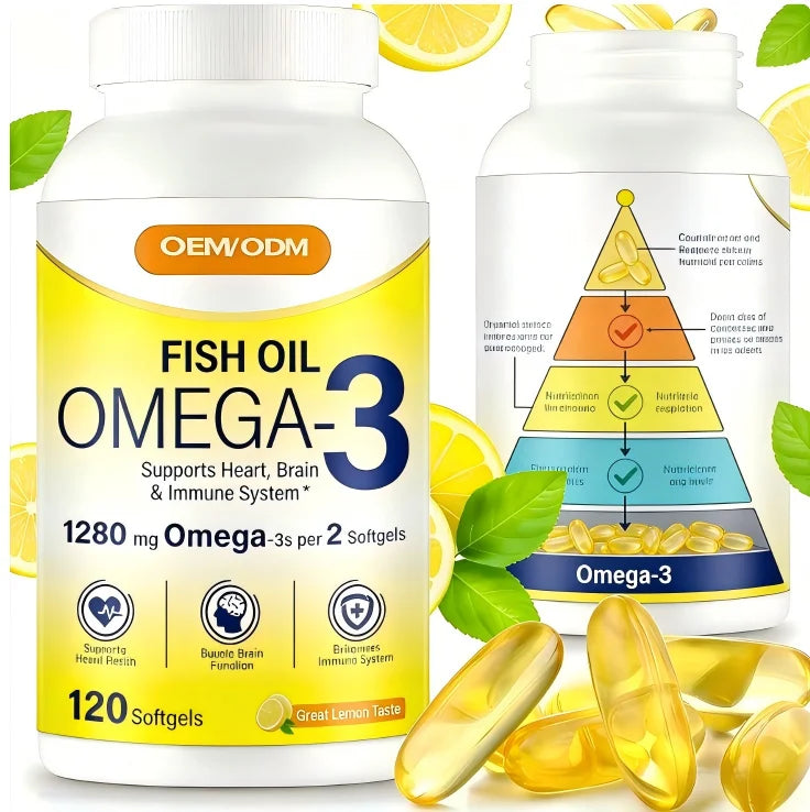 Omega-3 Fish Oil 1280mg Lemon Softgels