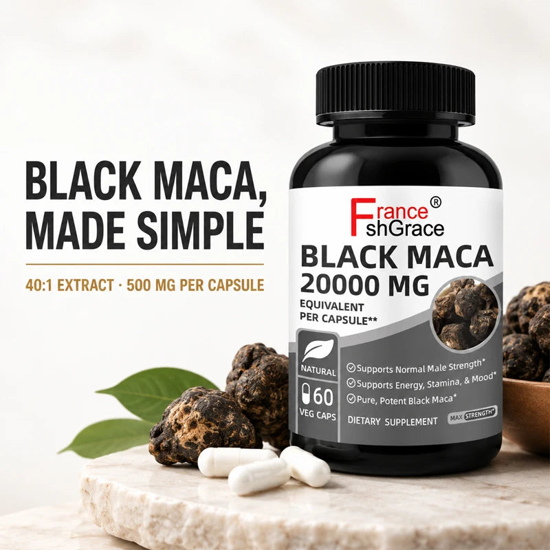 Shecome Black Maca Root Capsules for Men (20,000mg)