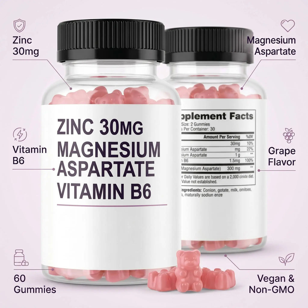 Zinc & Magnesium B6 Energy Gummies (Grape, 60 Count)