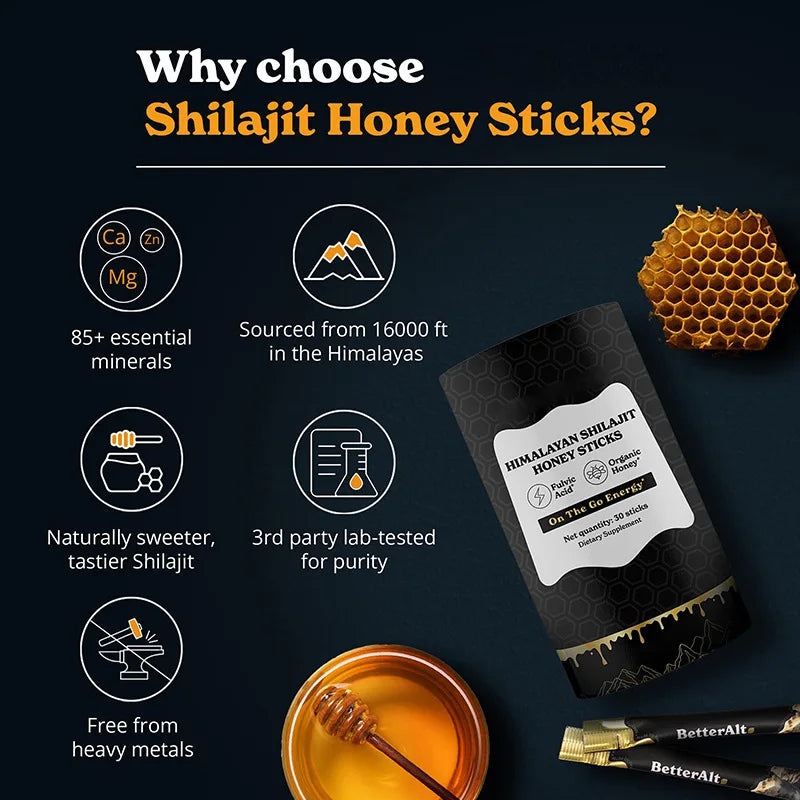 Shilajit Honey Energy Sticks (30 Sticks)