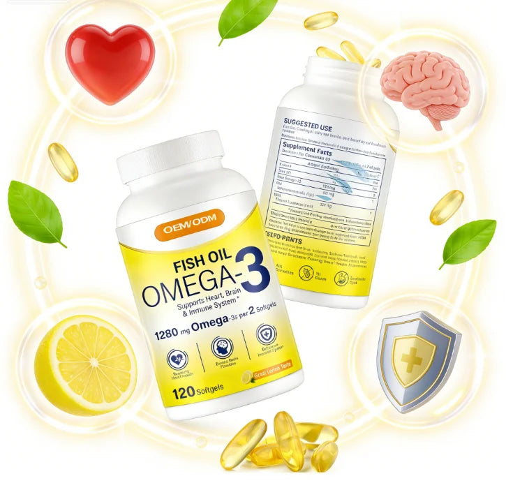 Omega-3 Fish Oil 1280mg Lemon Softgels