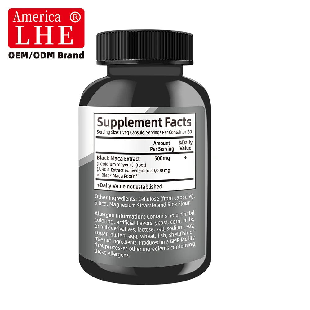 Shecome Black Maca Root Capsules for Men (20,000mg)
