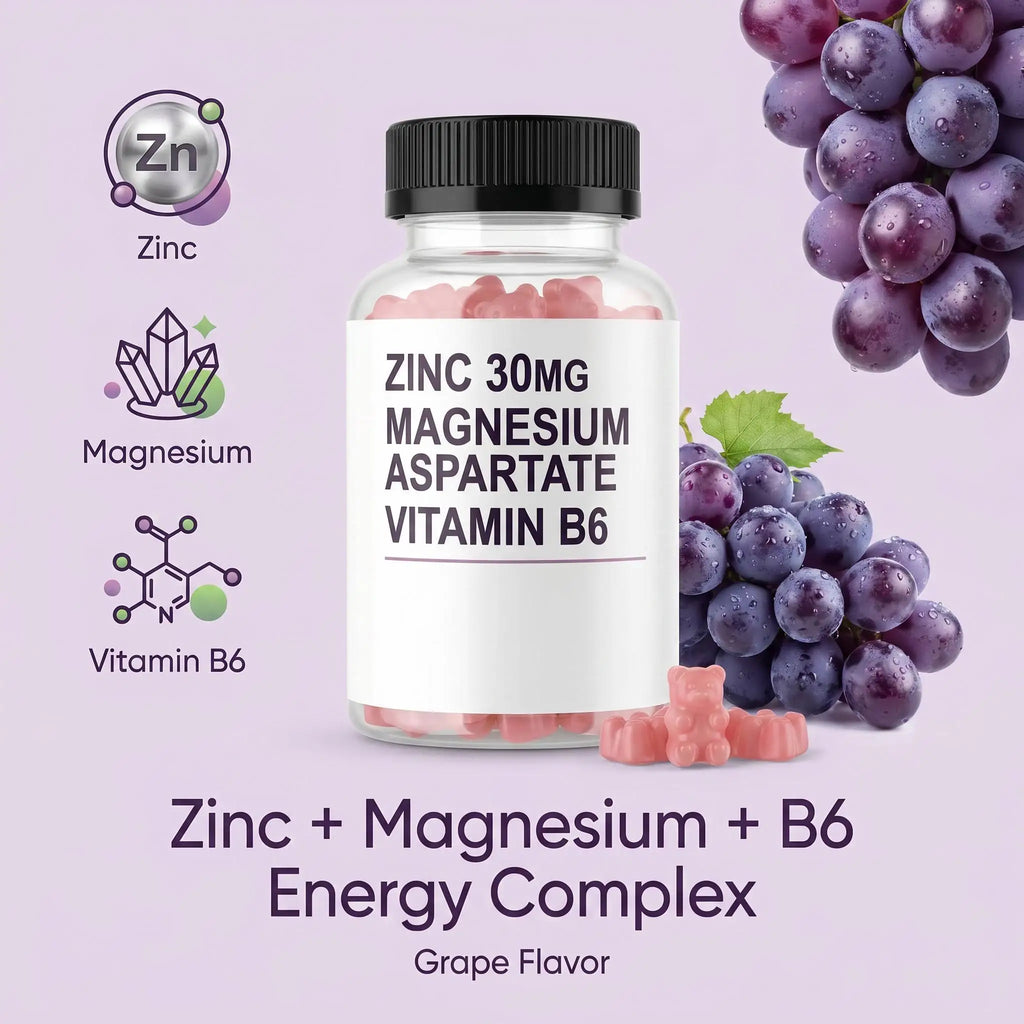 Zinc & Magnesium B6 Energy Gummies (Grape, 60 Count)